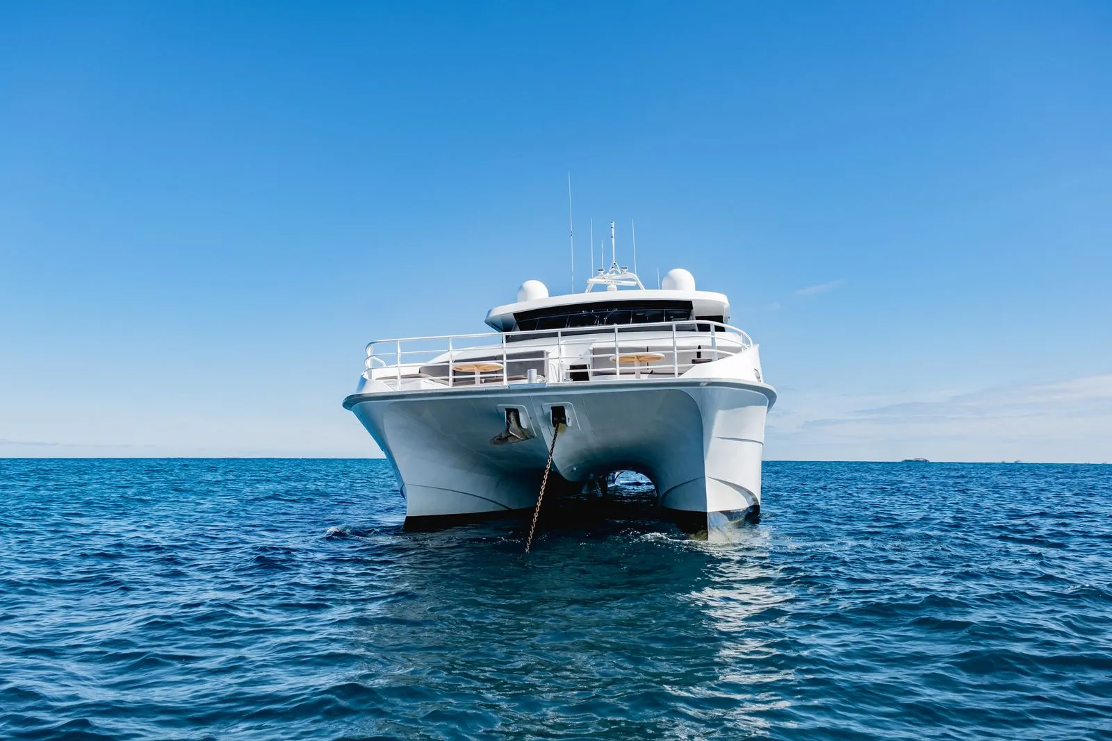 Blanca, a 62-foot power catamaran, on the water off Miami